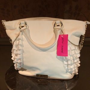 Betsey Johnson White Frilly Satchel